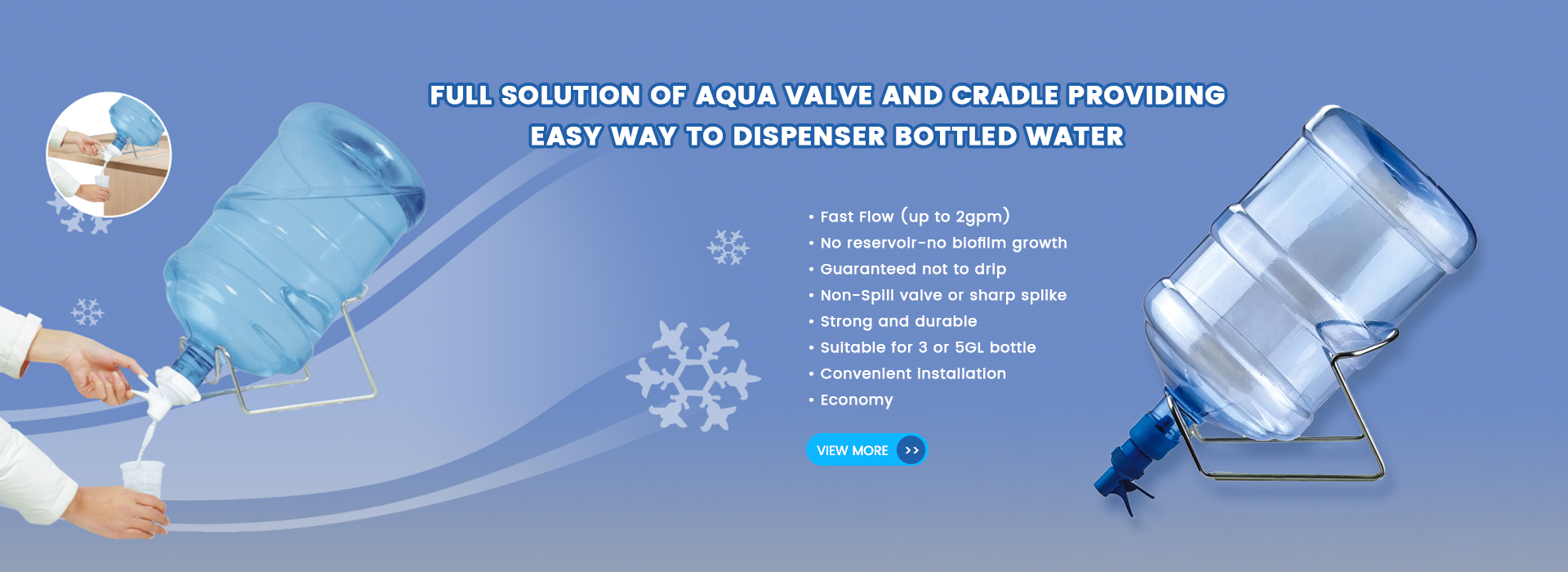 Facility water dispenser with Aqua Valve